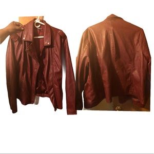 Burgundy leather jacket